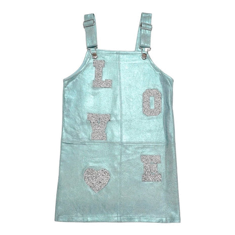 MIA New York Mia New York Aqua Metallic LOVE Overall Dress