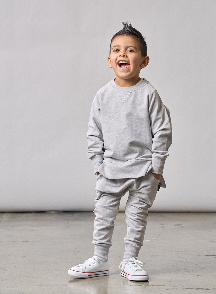 Model Wearing Little Bipsy Jogger - Grey