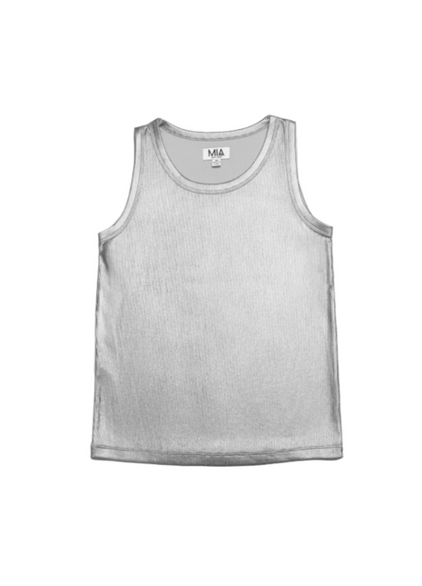 MIA New York Silver Metallic Tank