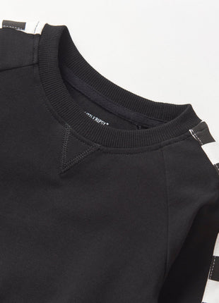 Little Bipsy Side Checkered Pullover - Black Details