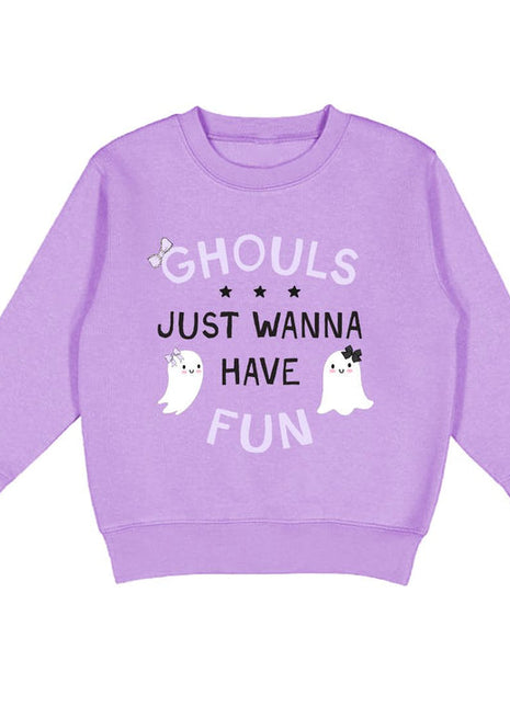 Sweet Winks Ghouls Just Wanna Have Fun Halloween Sweatshirt - Lavender