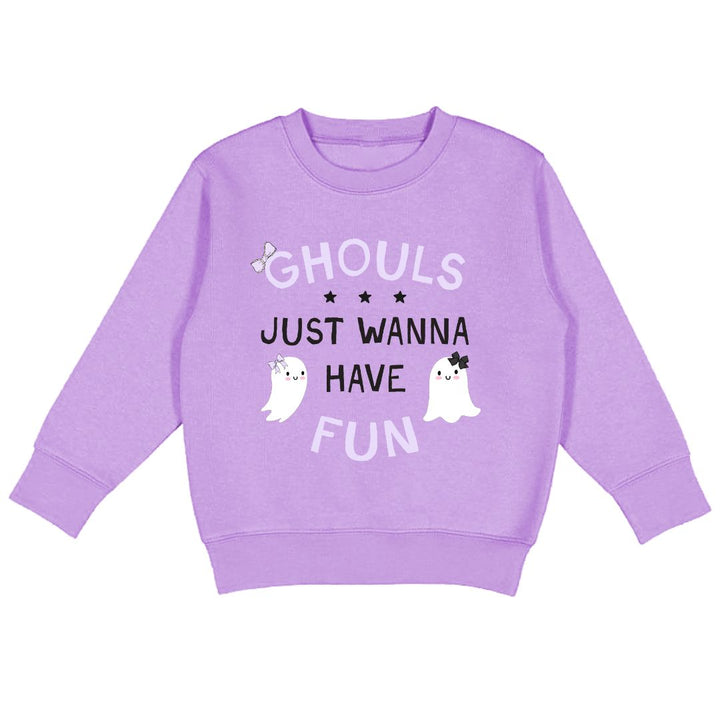 Sweet Winks Ghouls Just Wanna Have Fun Halloween Sweatshirt - Lavender