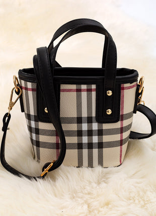 Plaid Inspired Bucket Bag