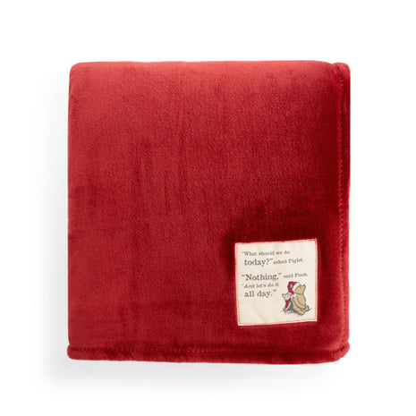 Demdaco Winnie-the-Pooh Nothing All Day Red Mega Blanket 60" x 120"