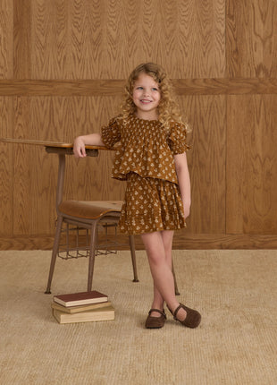 Model Wearing Rylee + Cru Mae Skirt || Golden Fleur