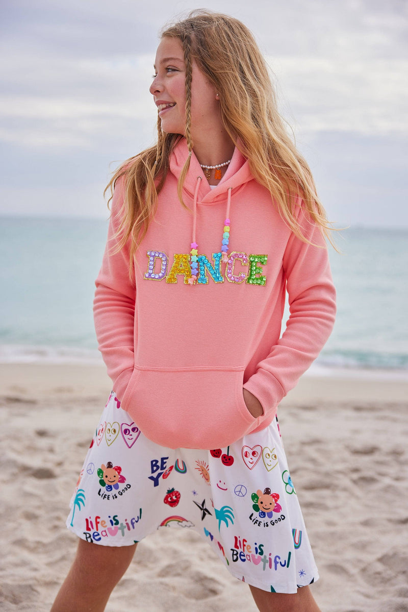 Model Wearing Lola And The Boys Dance Gem Hoodie