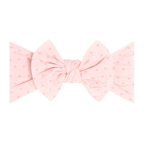 Baby Bling Bows Shabby Dot Knot Soft Nylon Headband: Pink/Pink Dot