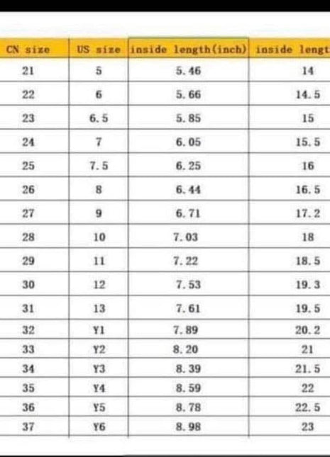 Torn and Trendy Size Chart