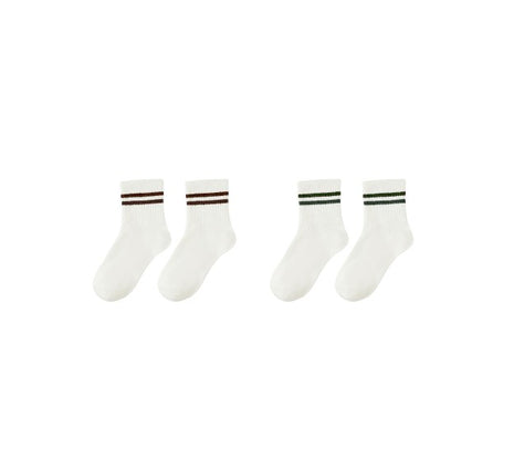 Rylee & Cru Stripe Socks, Set Of 2 || Brown + Green Stripe