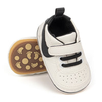 Kids Charm Online Off white infant tennis shoes with velcro. PT5111N