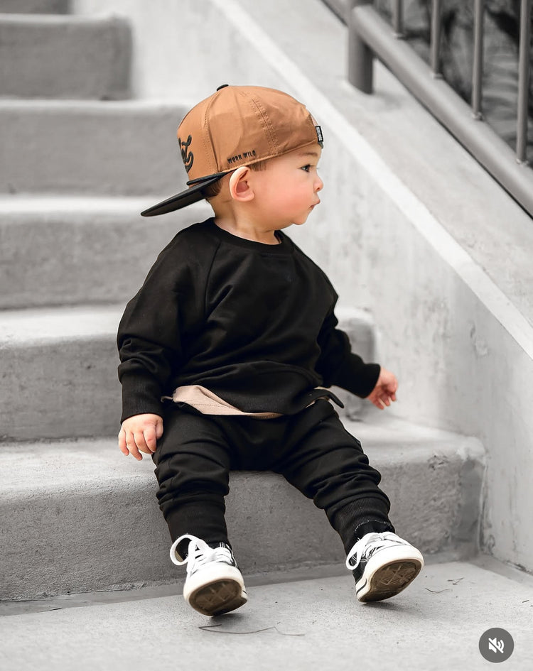 Model Wearing Little Bipsy Jogger - Black