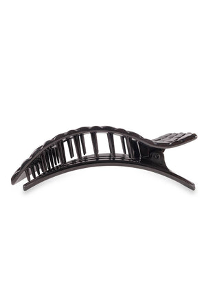 Teleties Flat Rectangle Hair Clip | Small | Jet Black Quilted