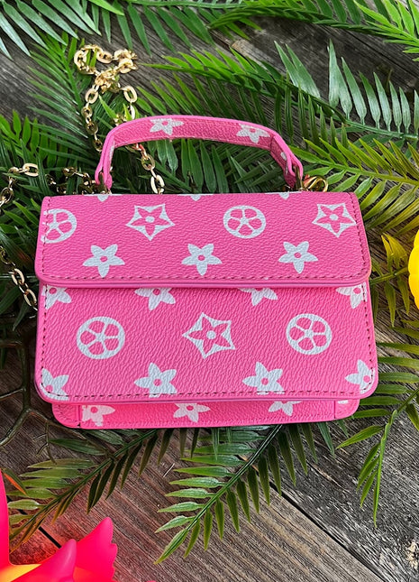 Kids Charm Online Pink Star Printed Crossbody with Chain. BBG65153008 S