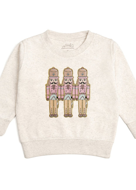 Sweet Winks Pastel Nutcracker Patch Christmas Sweatshirt - Natural