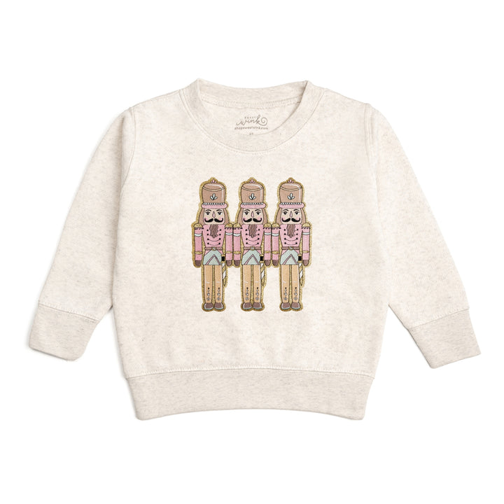 Sweet Winks Pastel Nutcracker Patch Christmas Sweatshirt - Natural