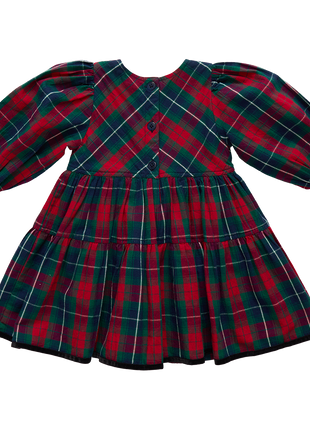 Pink Chicken Girls Maribelle Dress - Red Tartan Back