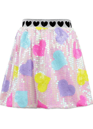 Lola And The Boys Candy Hearts Sequin Skirt