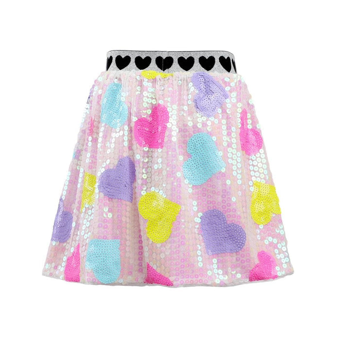 Lola And The Boys Candy Hearts Sequin Skirt