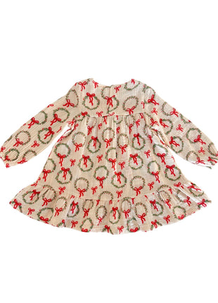 SpearmintLOVE Smocked Ruffle Tiered Dress, Wreath Back