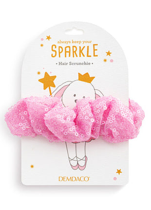 Demdaco Pink Sequined Hair Scrunchie