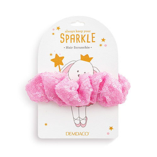 Demdaco Pink Sequined Hair Scrunchie
