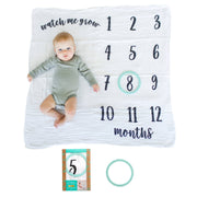 Kate & Milo Baby Monthly Milestone Blanket, Photo Prop