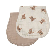 Ali + Oli Bamboo Muslin Burp Cloth Set 2-Pack (Teddy/Taupe)