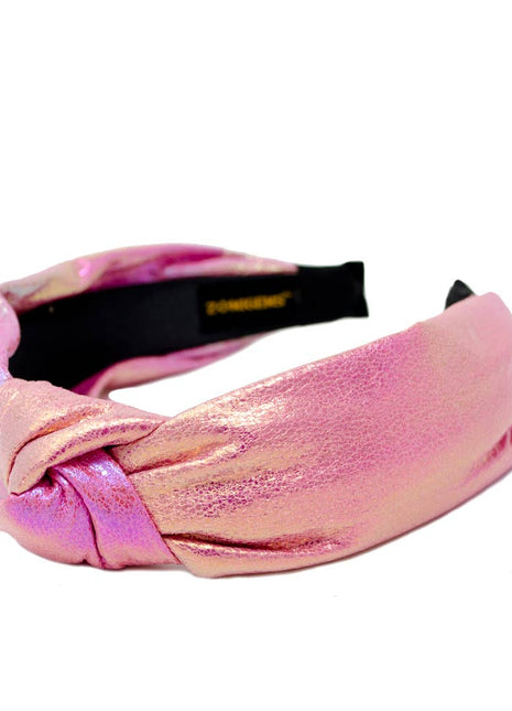 Shiny Rainbow Knot Headband - Pink