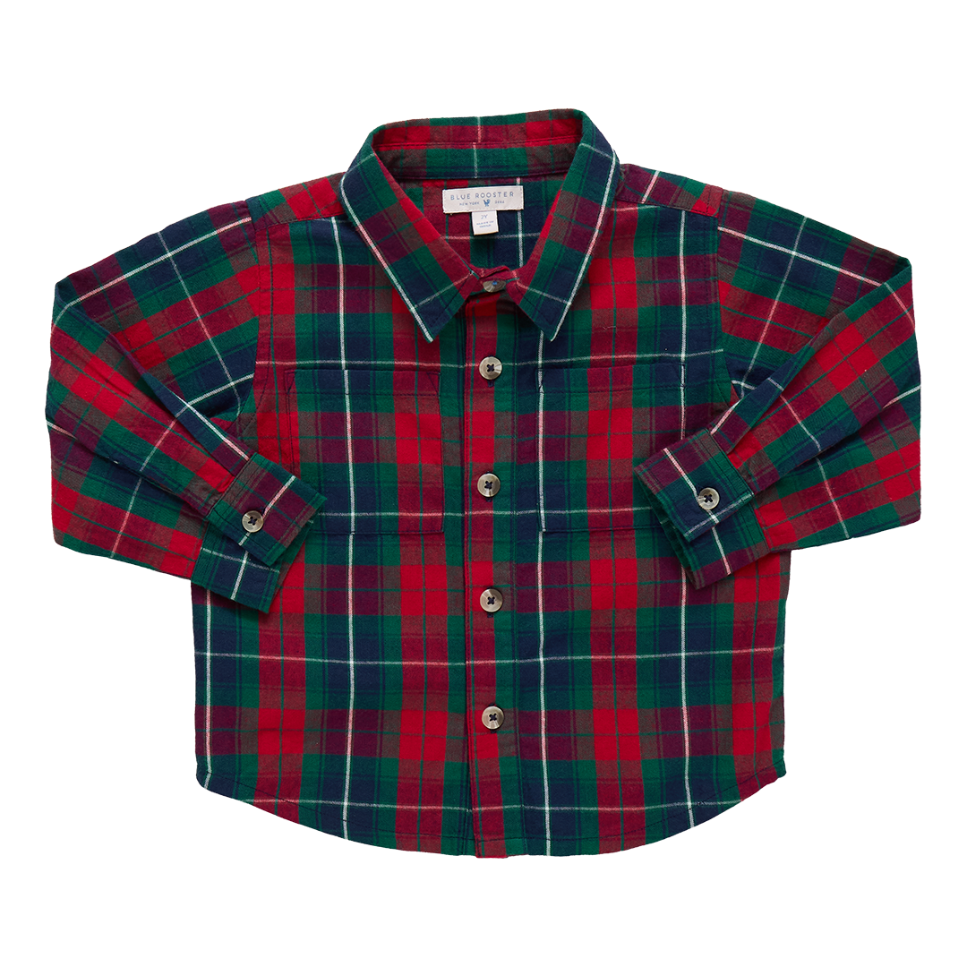 Pink Chicken Jack Shirt - Red Tartan Front