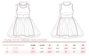 Mila & Rose Tank Tutu Dress Size Chart