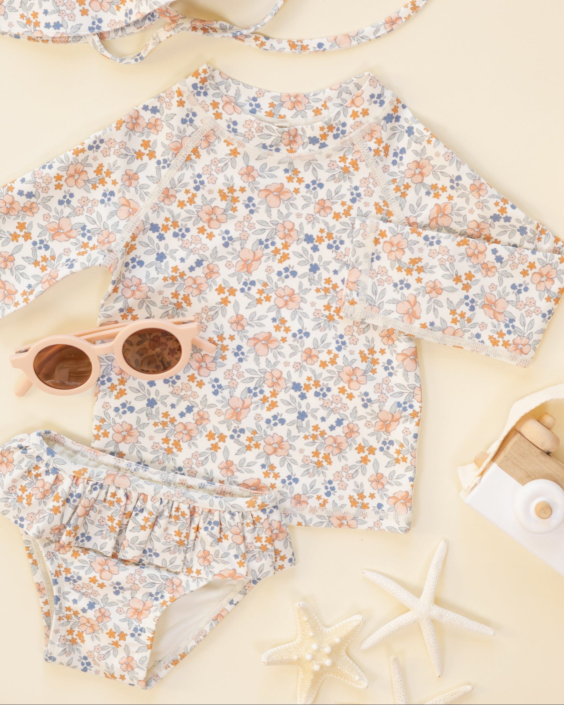 Rylee & Cru Rashguard Girls Set || Flower Fields