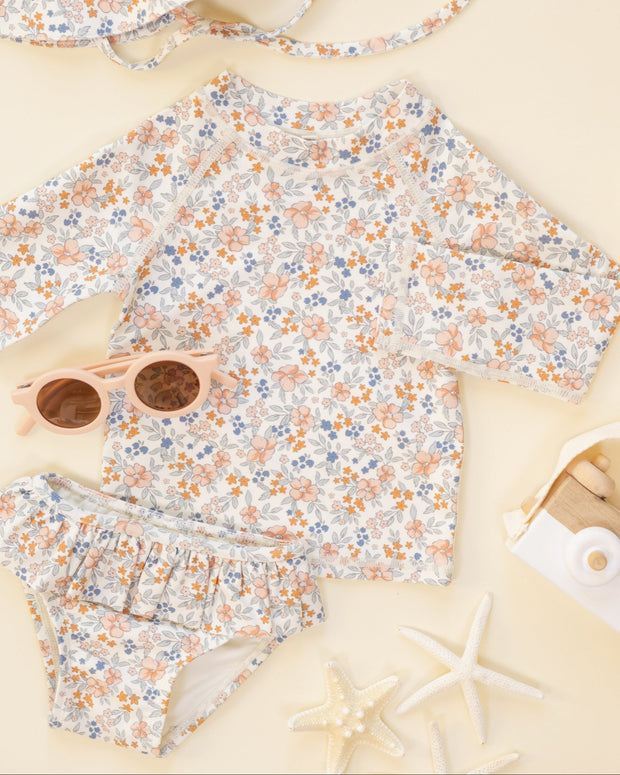 Rylee & Cru Rashguard Girls Set || Flower Fields
