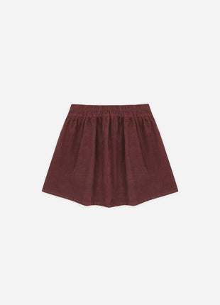 Rylee & Cru Button Front Mini Skirt || Burgundy Back