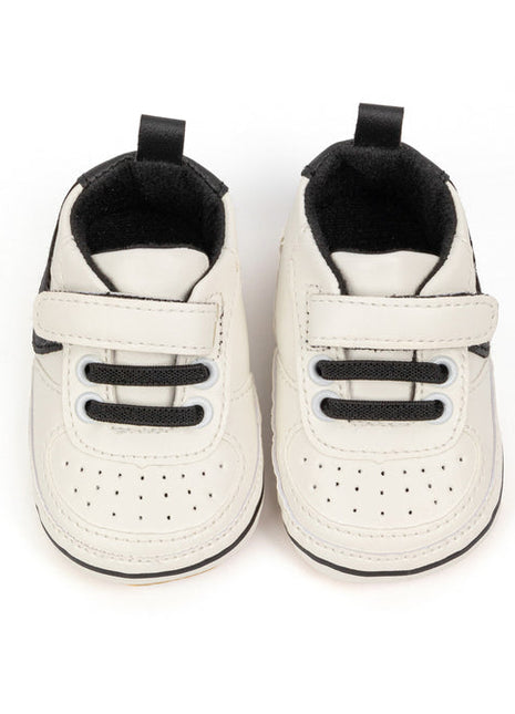 Kids Charm Online Off white infant tennis shoes with velcro. PT5111N