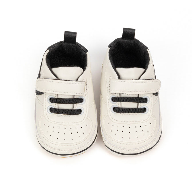 Kids Charm Online Off white infant tennis shoes with velcro. PT5111N
