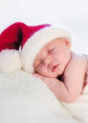 Model Wearing Huggalugs Santa Beanie Hat