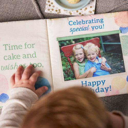 Model Using Demdaco Happy Birthday Plush Photo Book