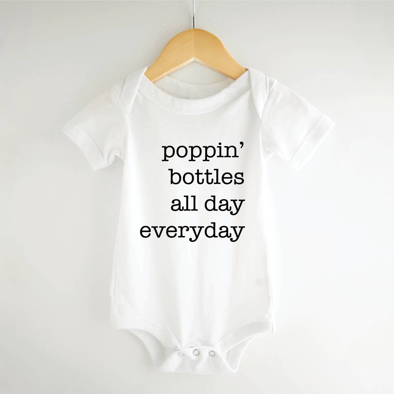 Bump & Beyond Designs Poppin Bottles All Day Everyday, Funny Baby Onesie