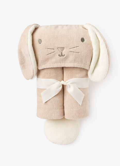 Elegant Baby Taupe Bunny Hooded Baby Bath Wrap