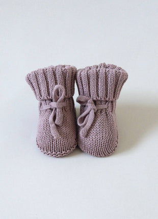 Pine Kids Knit Booties - Vintage Rose