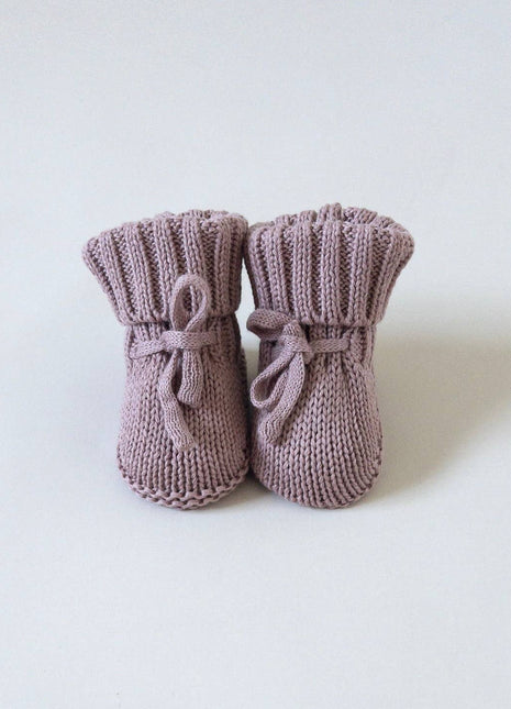Pine Kids Knit Booties - Vintage Rose