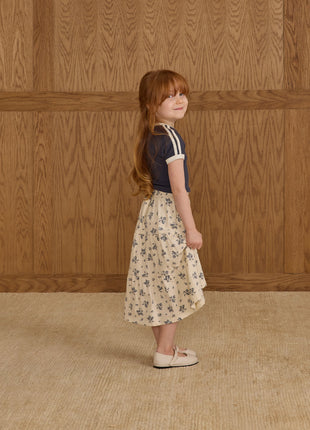 Model Wearing Rylee + Cru Baby Tee || Navy