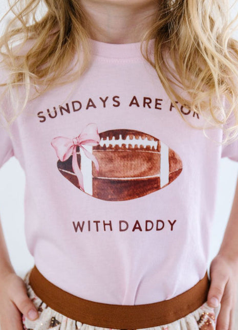 Model Wearing Sweet Wink Football With Daddy Short Sleeve T-Shirt - Ballet