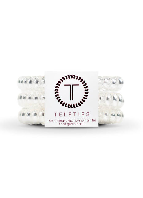 Teleties Spiral Hair Coils | Small | Crystal Clear Hair Ties