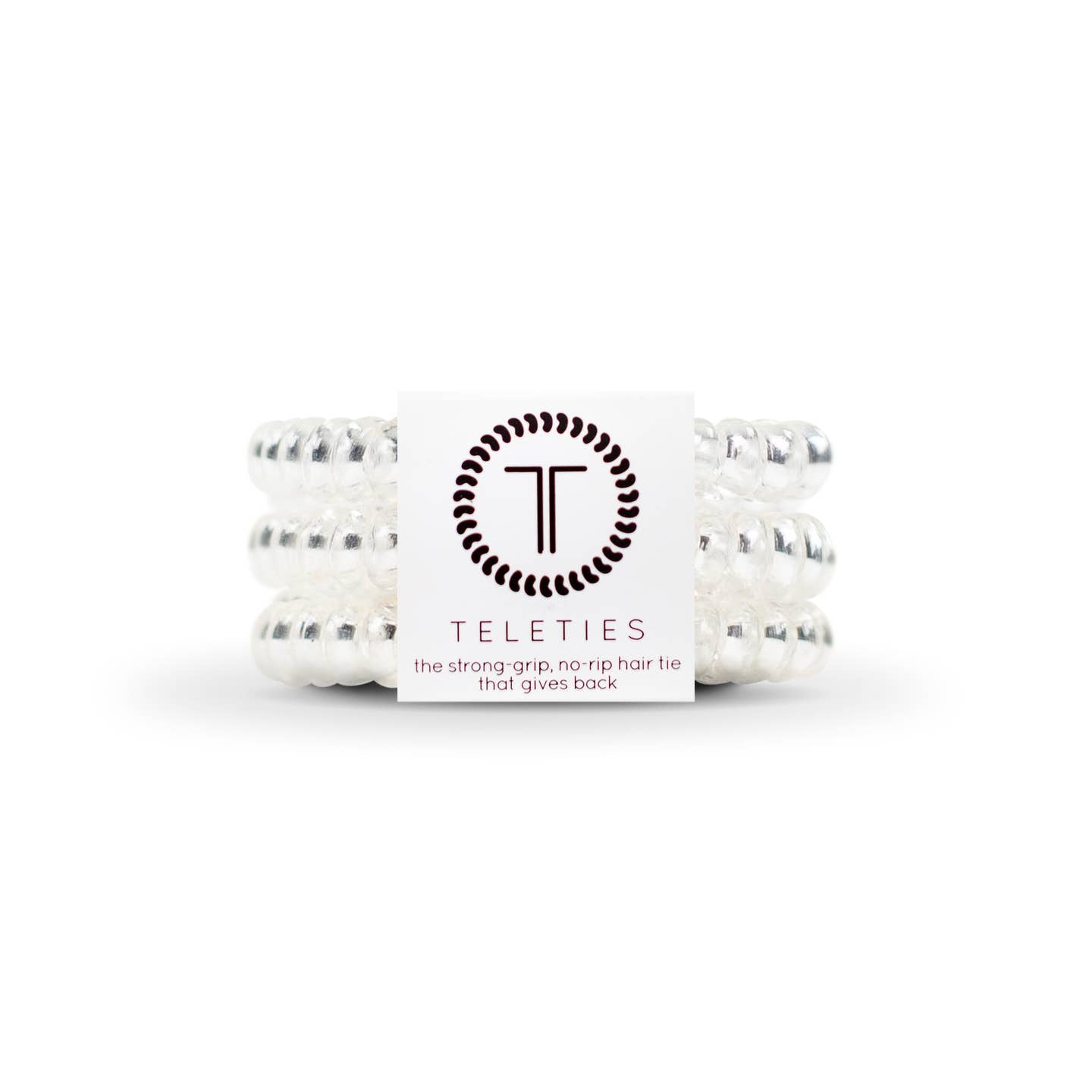 Teleties Spiral Hair Coils | Small | Crystal Clear Hair Ties