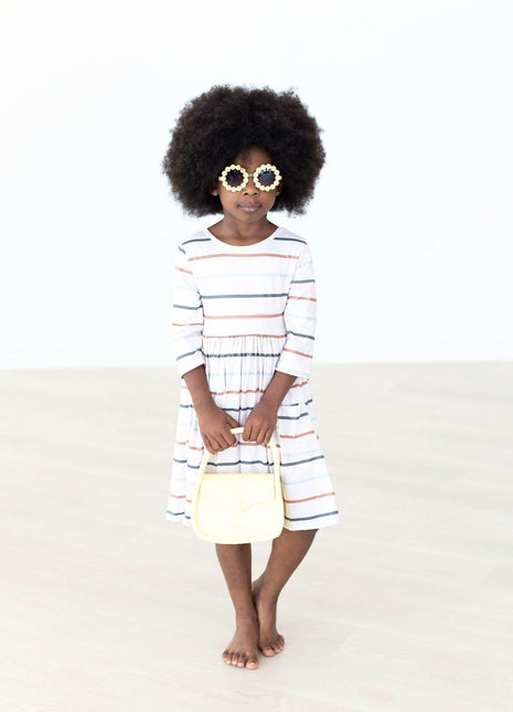 Mila & Rose Fall Stripes 3/4 Sleeve Pocket Twirl Dress
