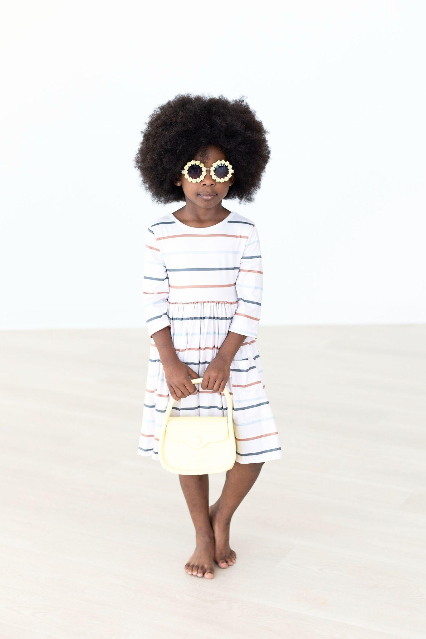 Mila & Rose Fall Stripes 3/4 Sleeve Pocket Twirl Dress