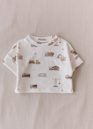 PETITE EvelinaApparel Ribbed t-shirt / cars & trucks