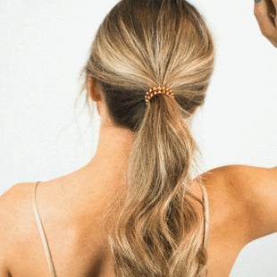 Model Wearing Teleties Spiral Hair Coils | Large | Eat Glitter For Breakfast