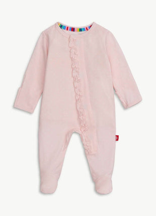 Magnetic Me Pin Dot Pink Modal Magnetic Footie with Ruffle